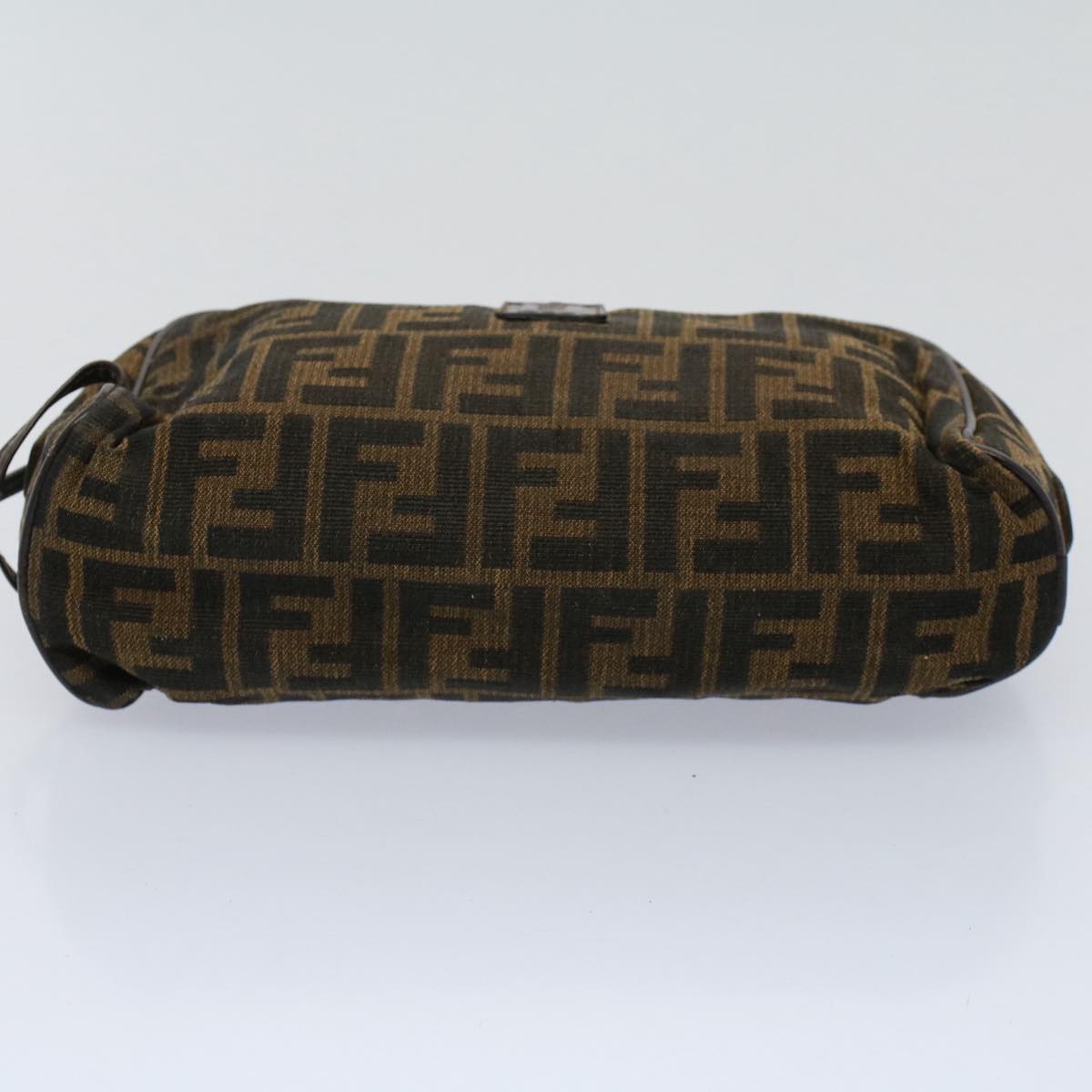 FENDI Zucca Canvas Zucchino Canvas Clutch Bag 2Set Brown Black ti1353