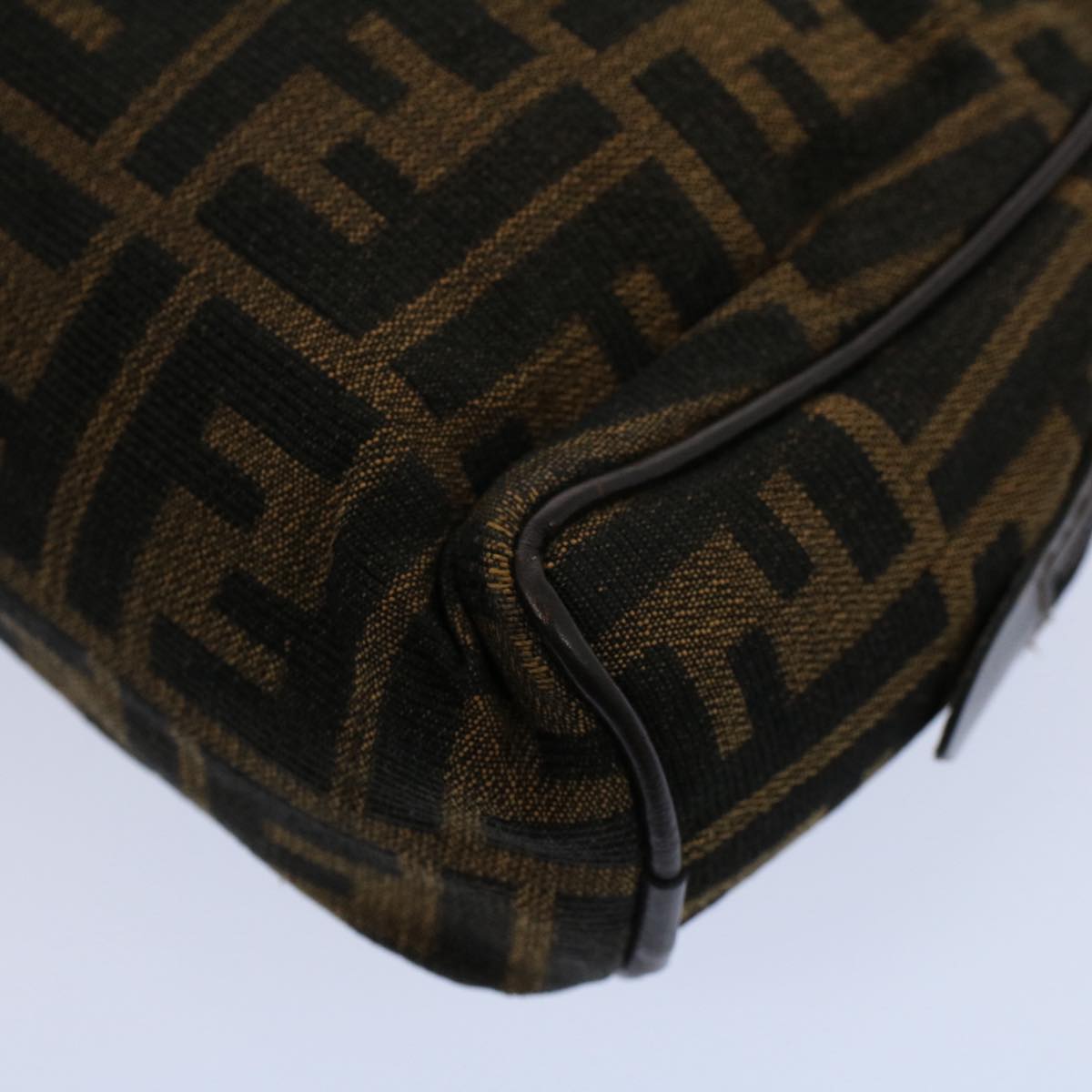 FENDI Zucca Canvas Zucchino Canvas Clutch Bag 2Set Brown Black ti1353