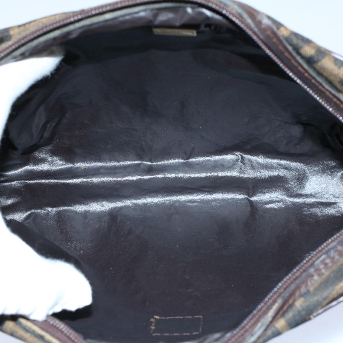FENDI Zucca Canvas Zucchino Canvas Clutch Bag 2Set Brown Black ti1353