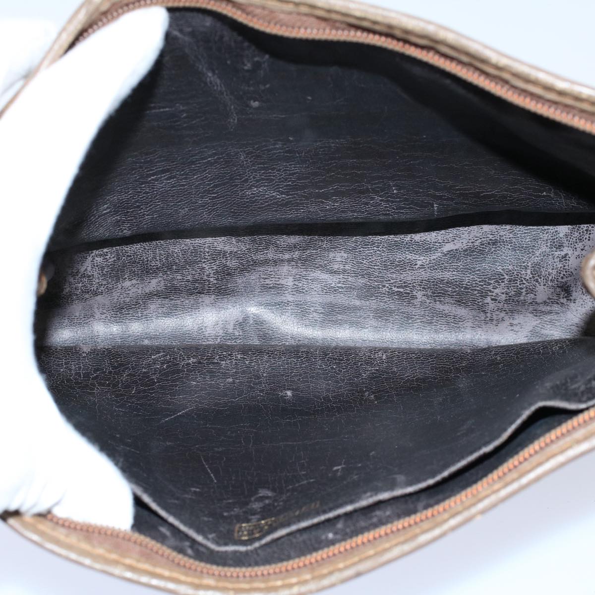 FENDI Zucca Canvas Zucchino Canvas Clutch Bag 2Set Brown Black ti1353