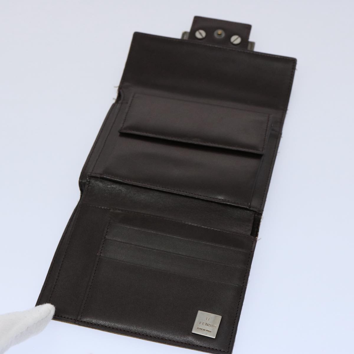 FENDI Zucchino Canvas Zucca Canvas Wallet 2Set Black Brown ti1399