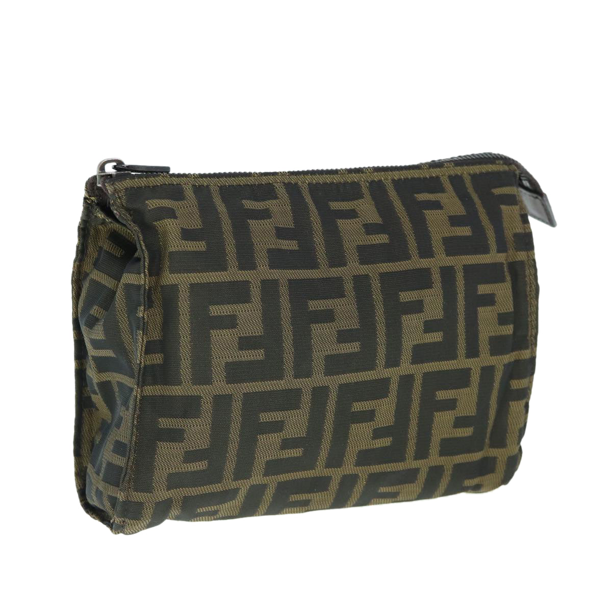 FENDI Zucca Canvas Pouch Black Brown ti1419