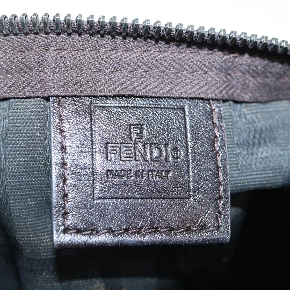 FENDI Zucca Canvas Pouch Black Brown ti1419