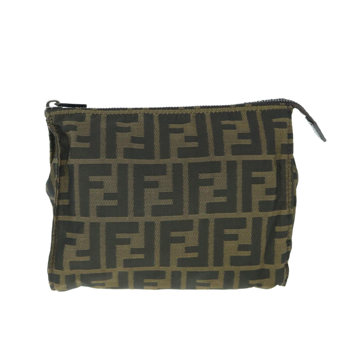 FENDI Zucca Canvas Pouch Black Brown ti1419