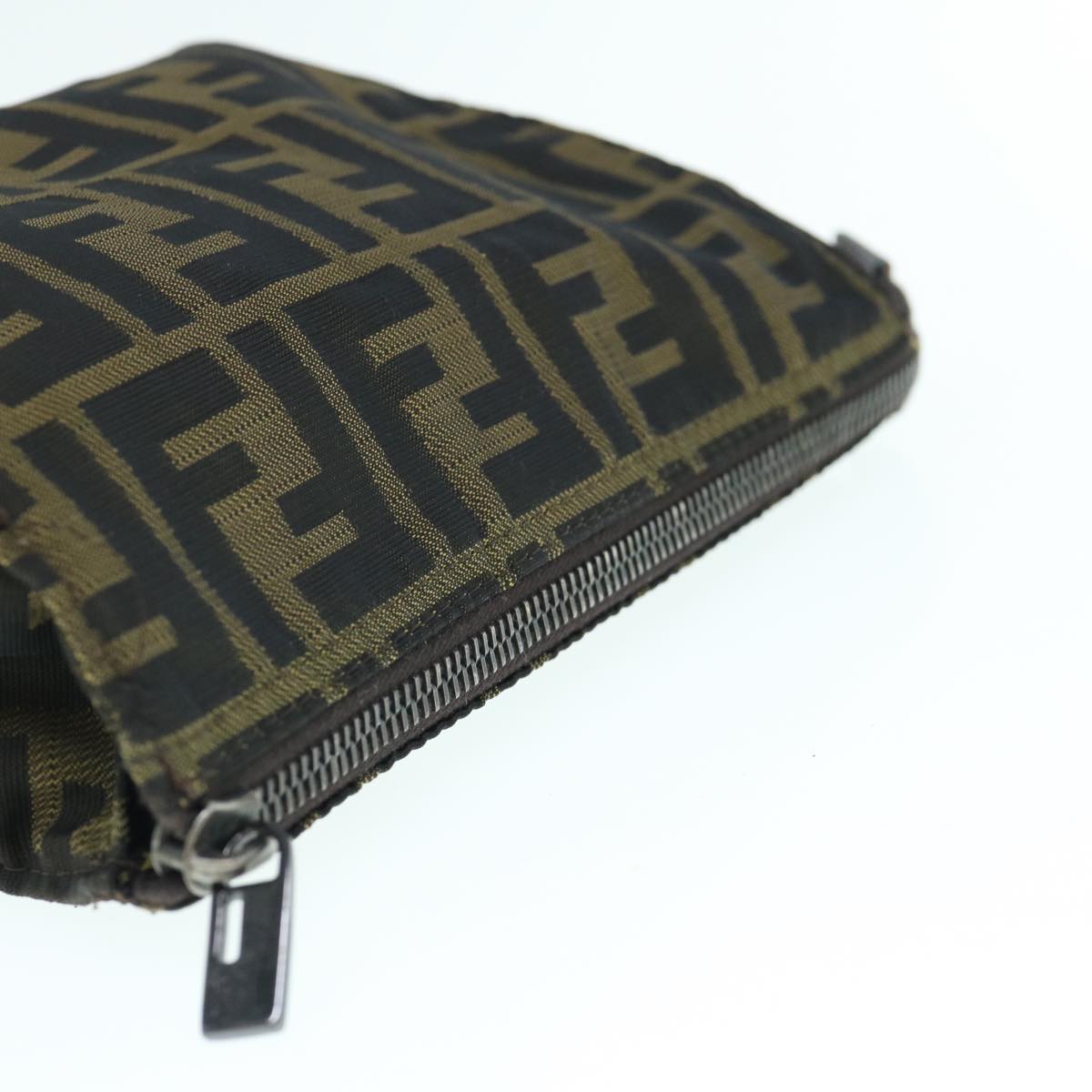 FENDI Zucca Canvas Pouch Black Brown ti1419
