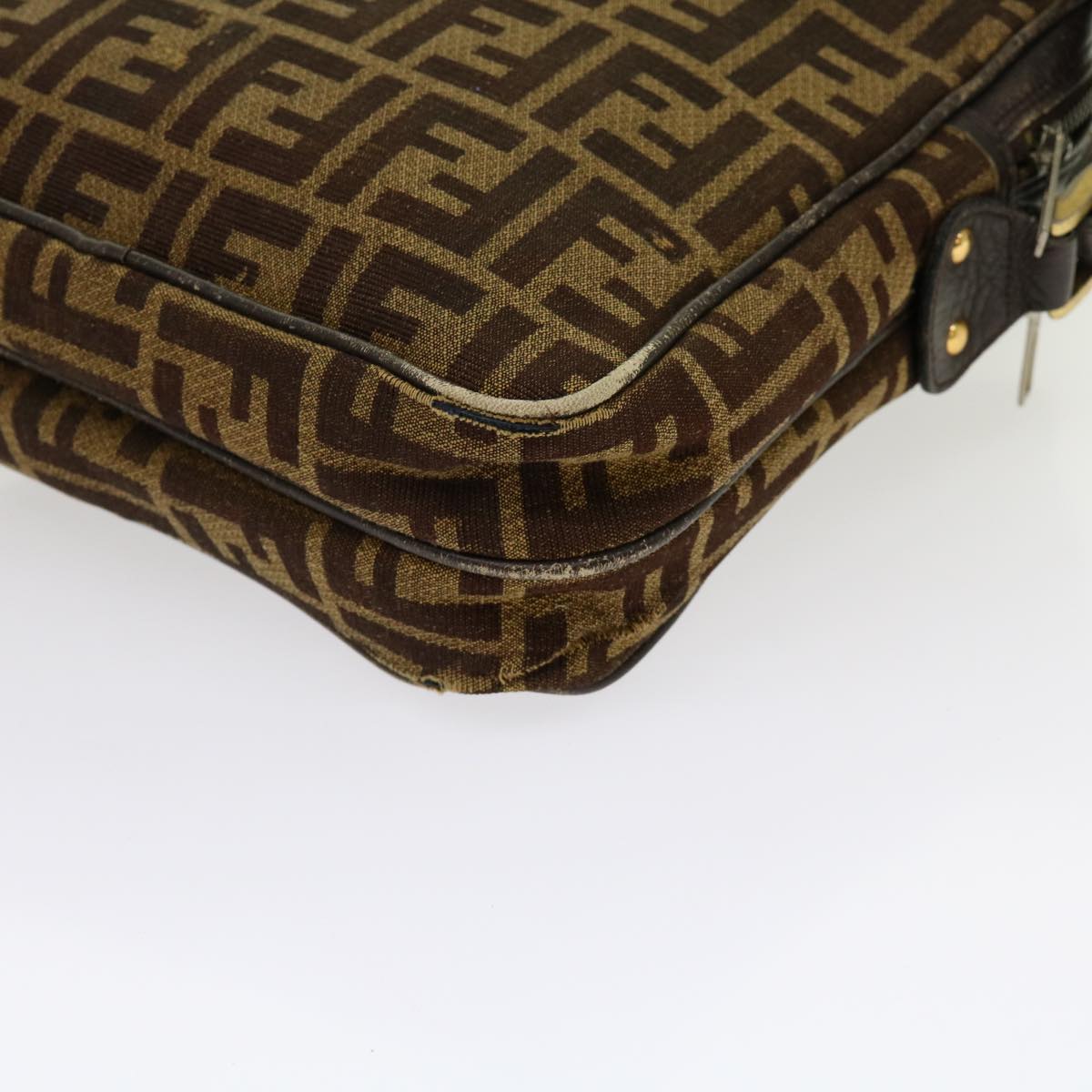 FENDI Zucca Canvas Shoulder Bag 2Set Brown Black ti1420