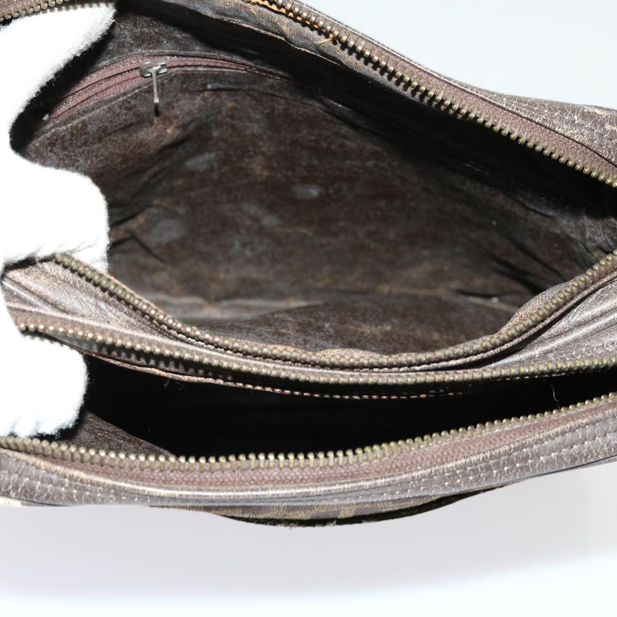 FENDI Zucca Canvas Shoulder Bag 2Set Brown Black ti1420