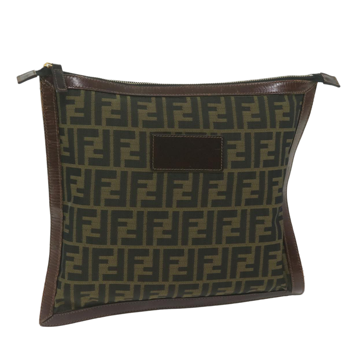 FENDI Zucca Canvas Pouch Black Brown ti1423