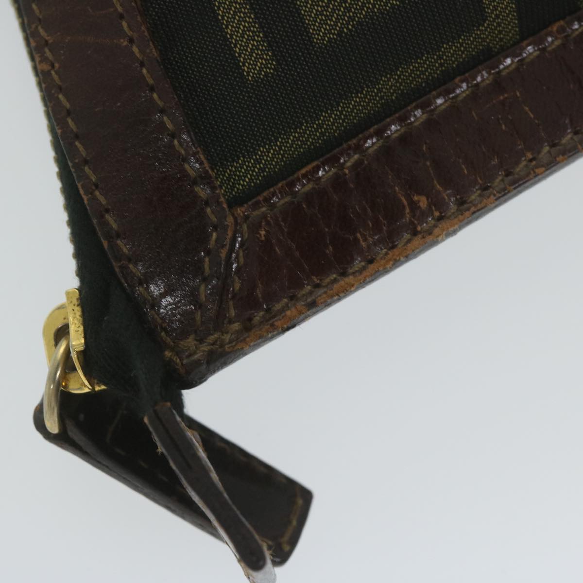 FENDI Zucca Canvas Pouch Black Brown ti1423
