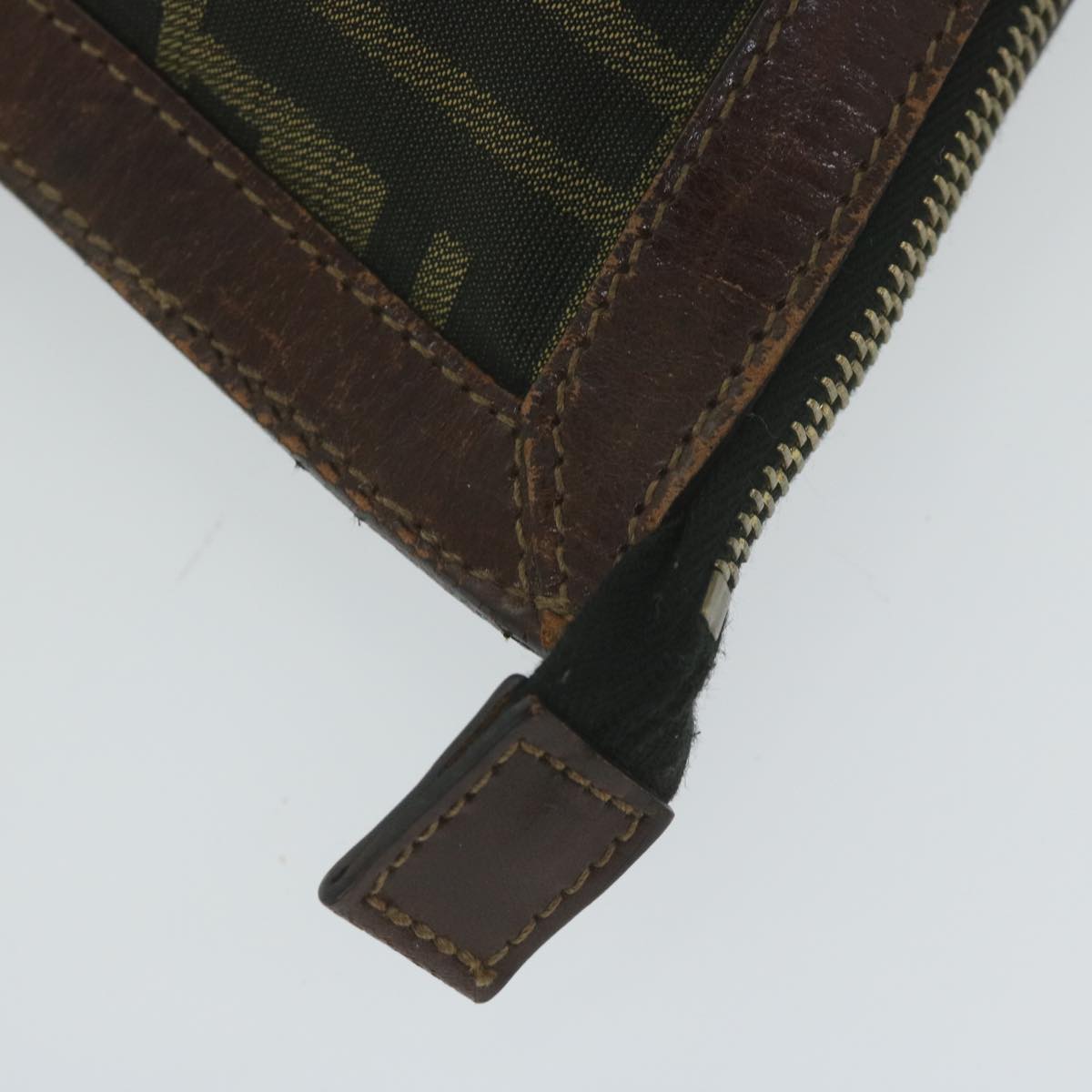 FENDI Zucca Canvas Pouch Black Brown ti1423