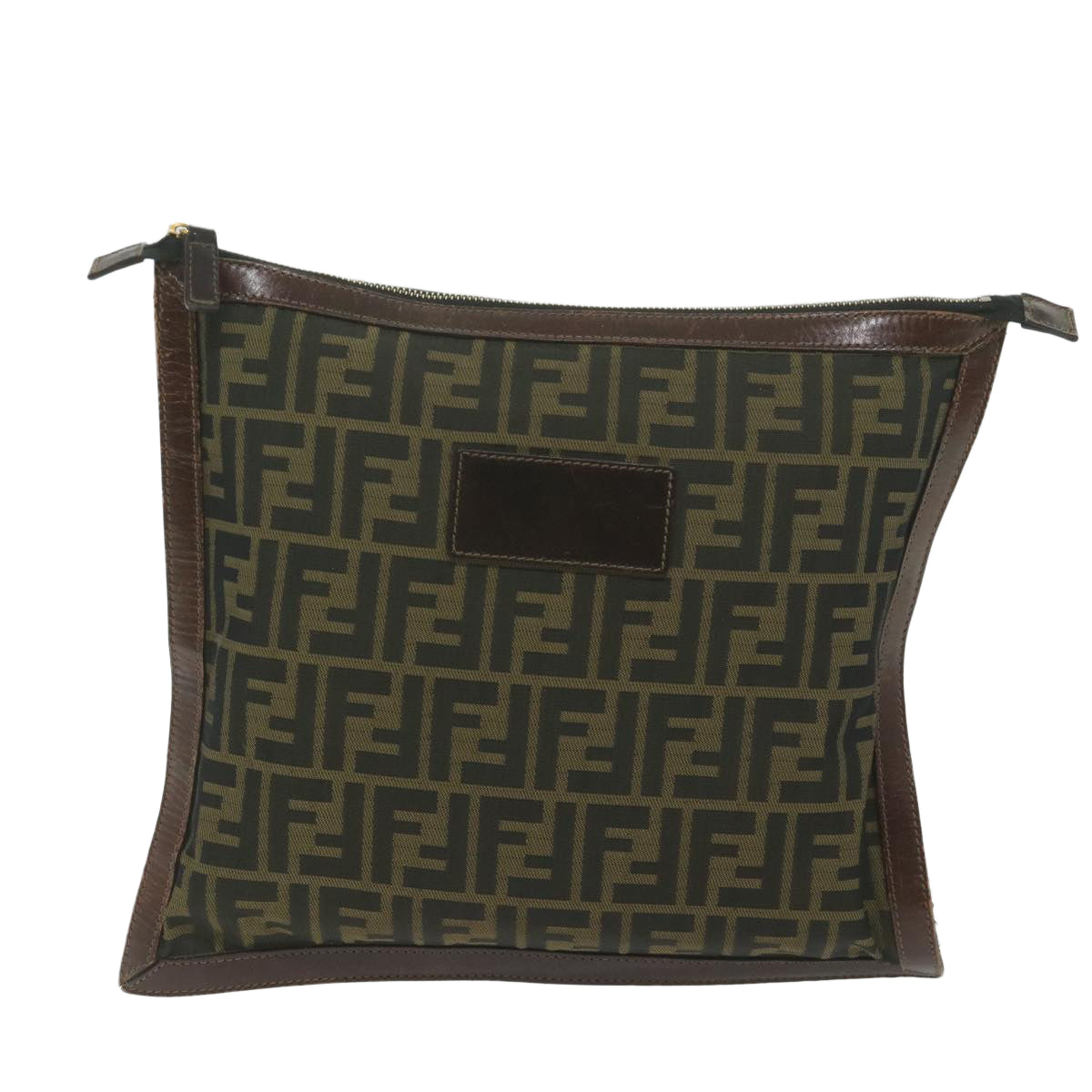 FENDI Zucca Canvas Pouch Black Brown ti1423