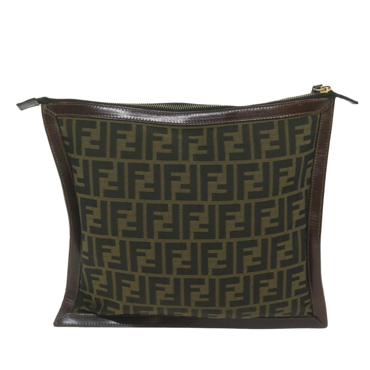 FENDI Zucca Canvas Pouch Black Brown ti1423