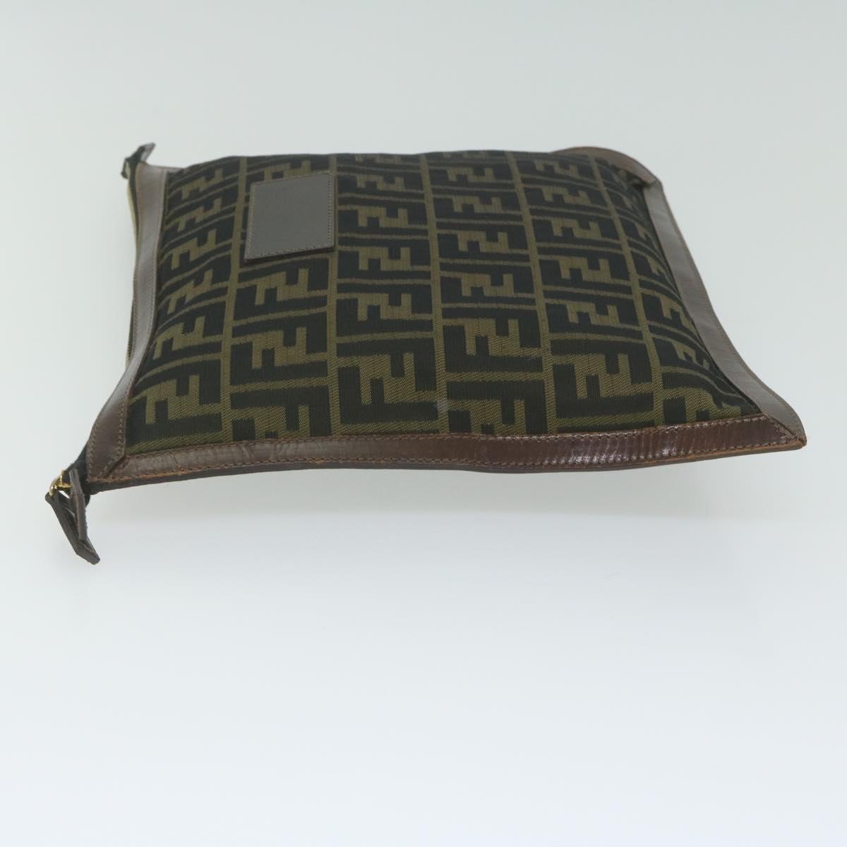 FENDI Zucca Canvas Pouch Black Brown ti1423