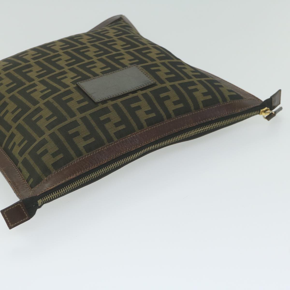 FENDI Zucca Canvas Pouch Black Brown ti1423