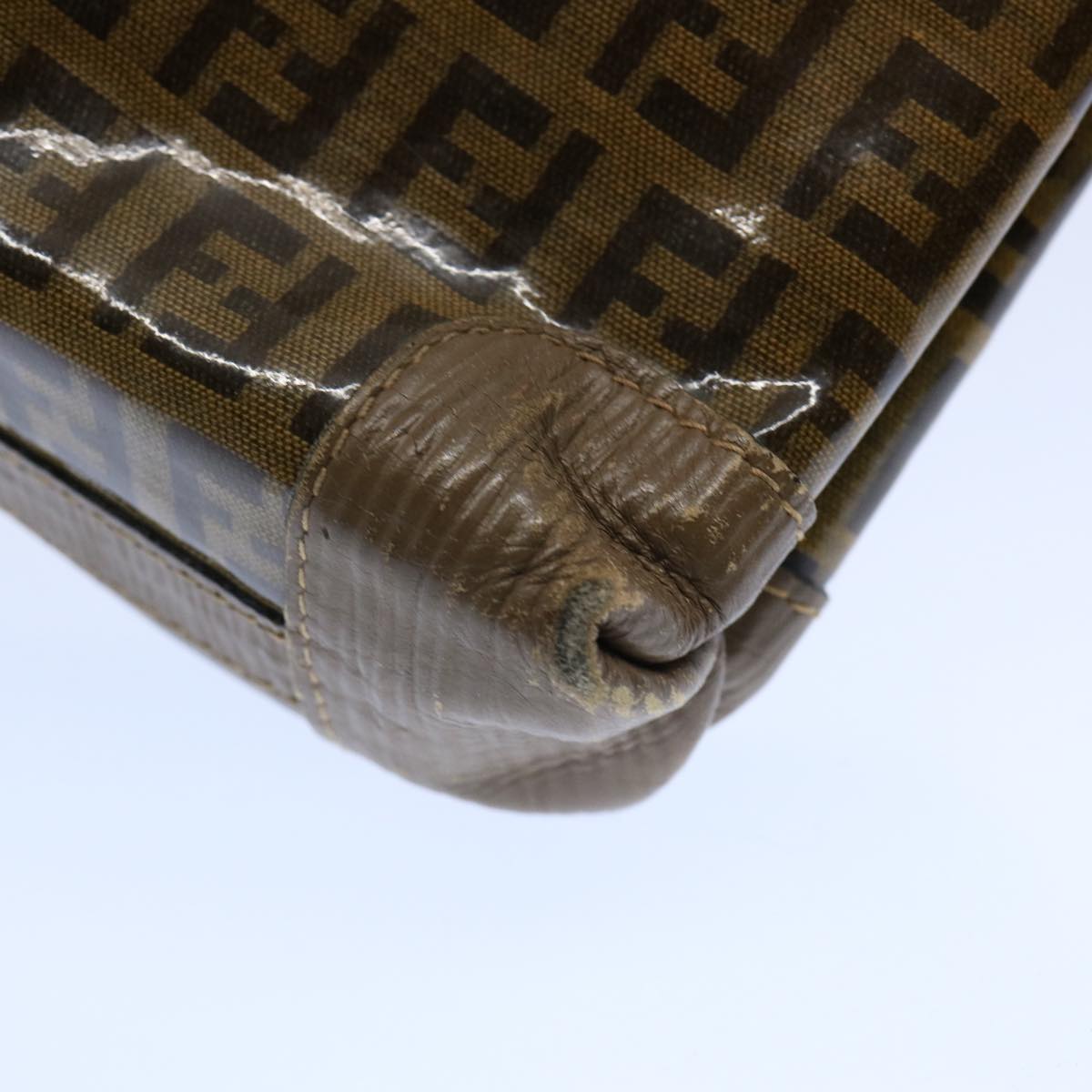 FENDI Zucchino Canvas Clutch Bag Brown ti1424