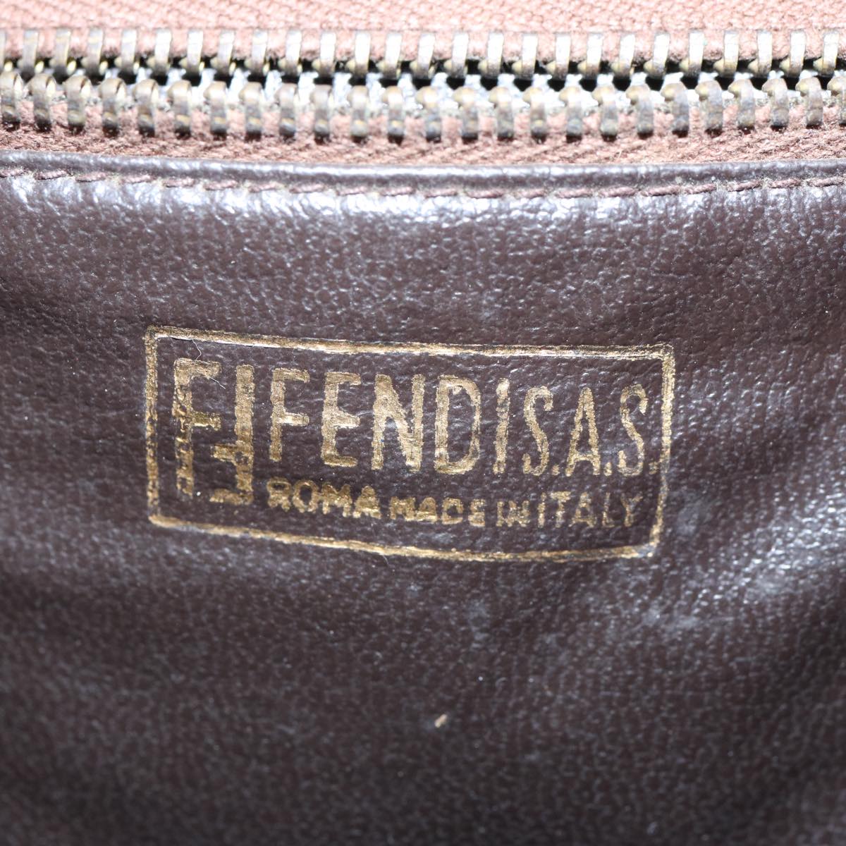FENDI Zucchino Canvas Clutch Bag Brown ti1424