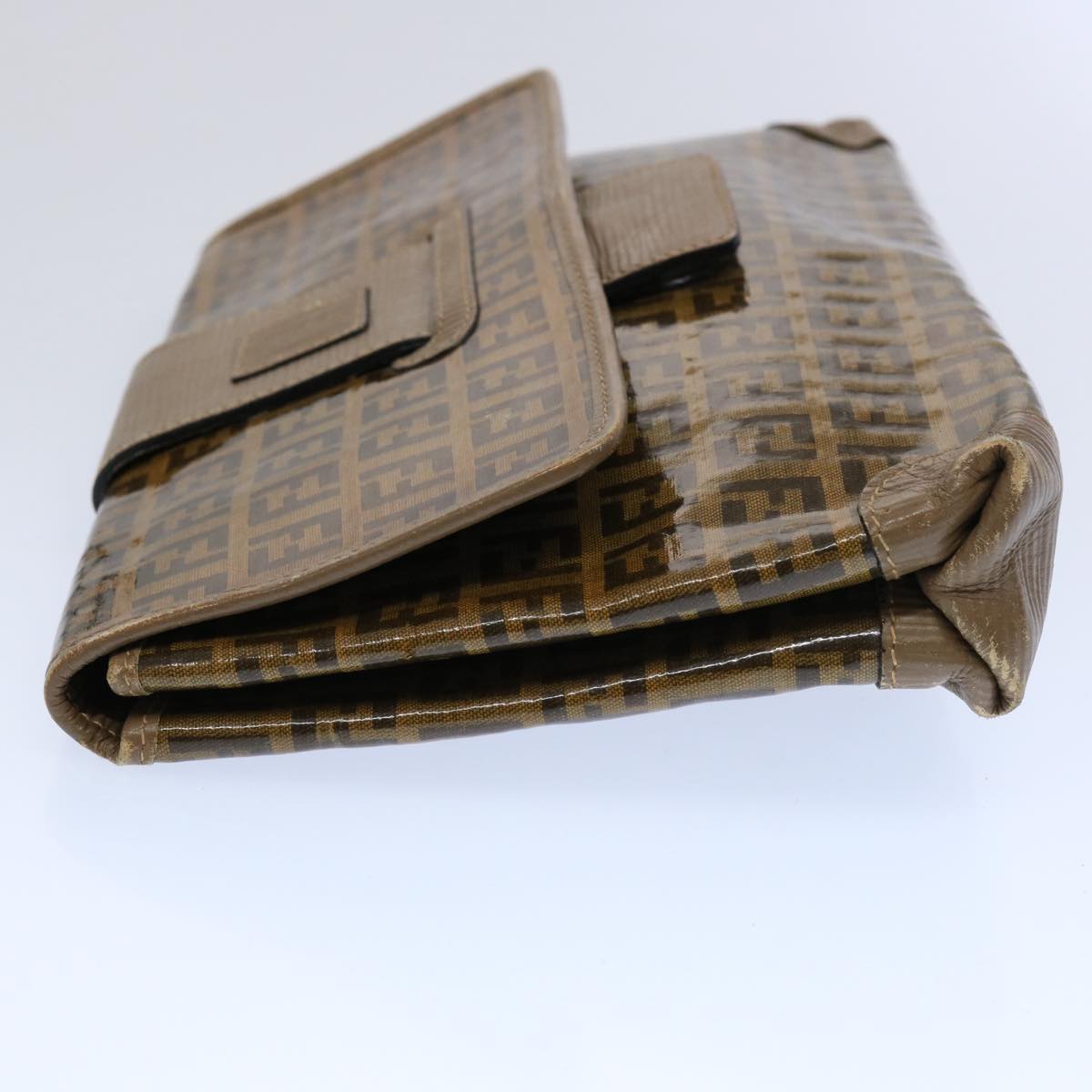 FENDI Zucchino Canvas Clutch Bag Brown ti1424
