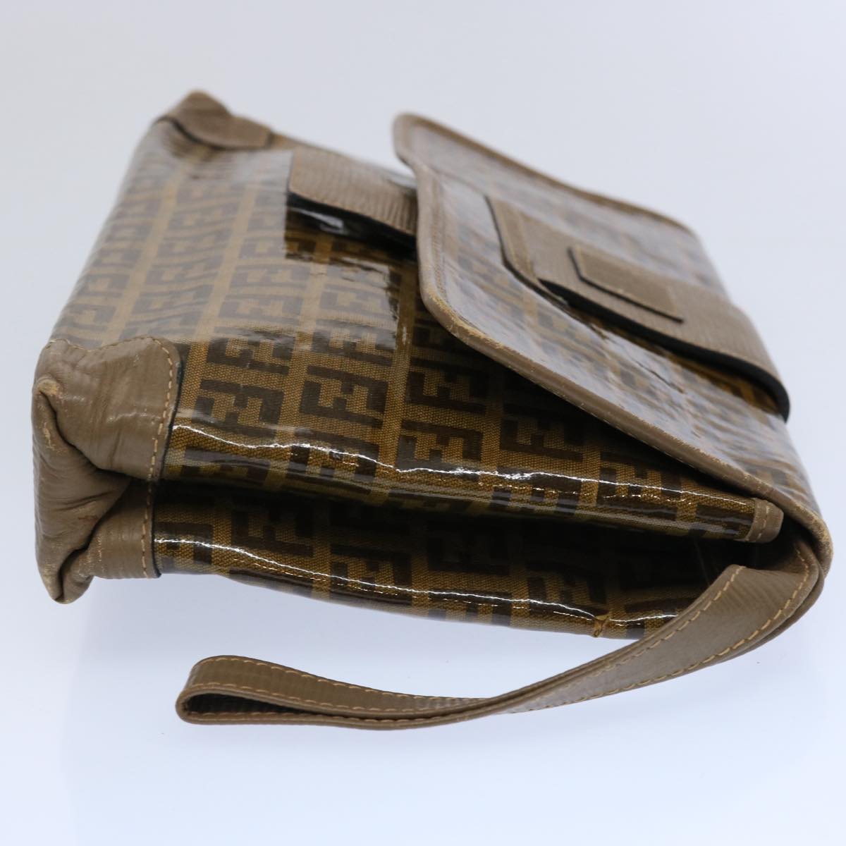 FENDI Zucchino Canvas Clutch Bag Brown ti1424