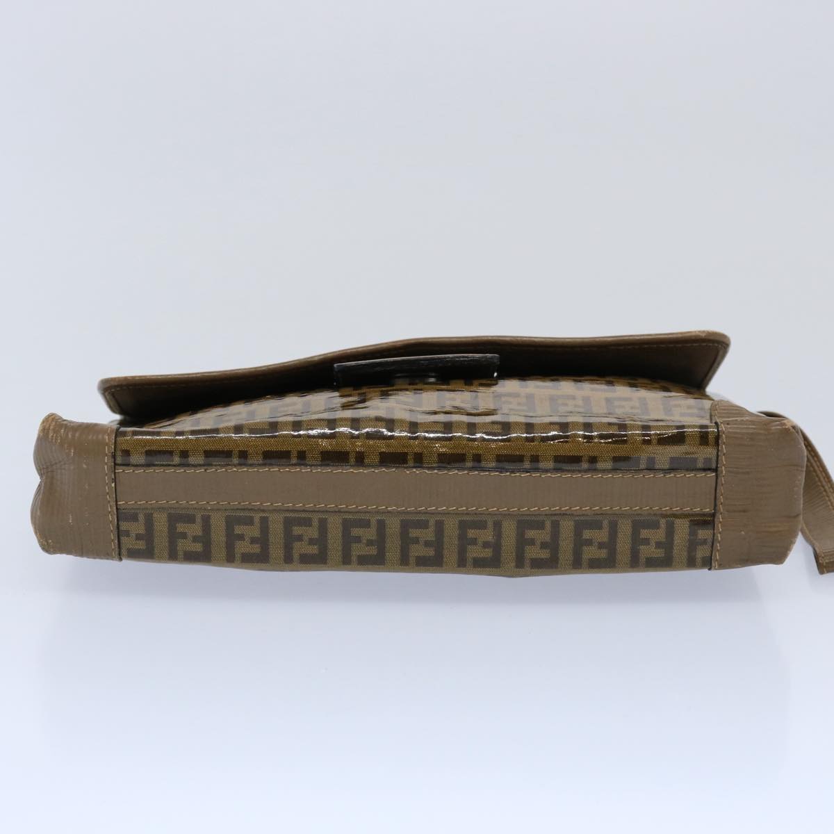 FENDI Zucchino Canvas Clutch Bag Brown ti1424
