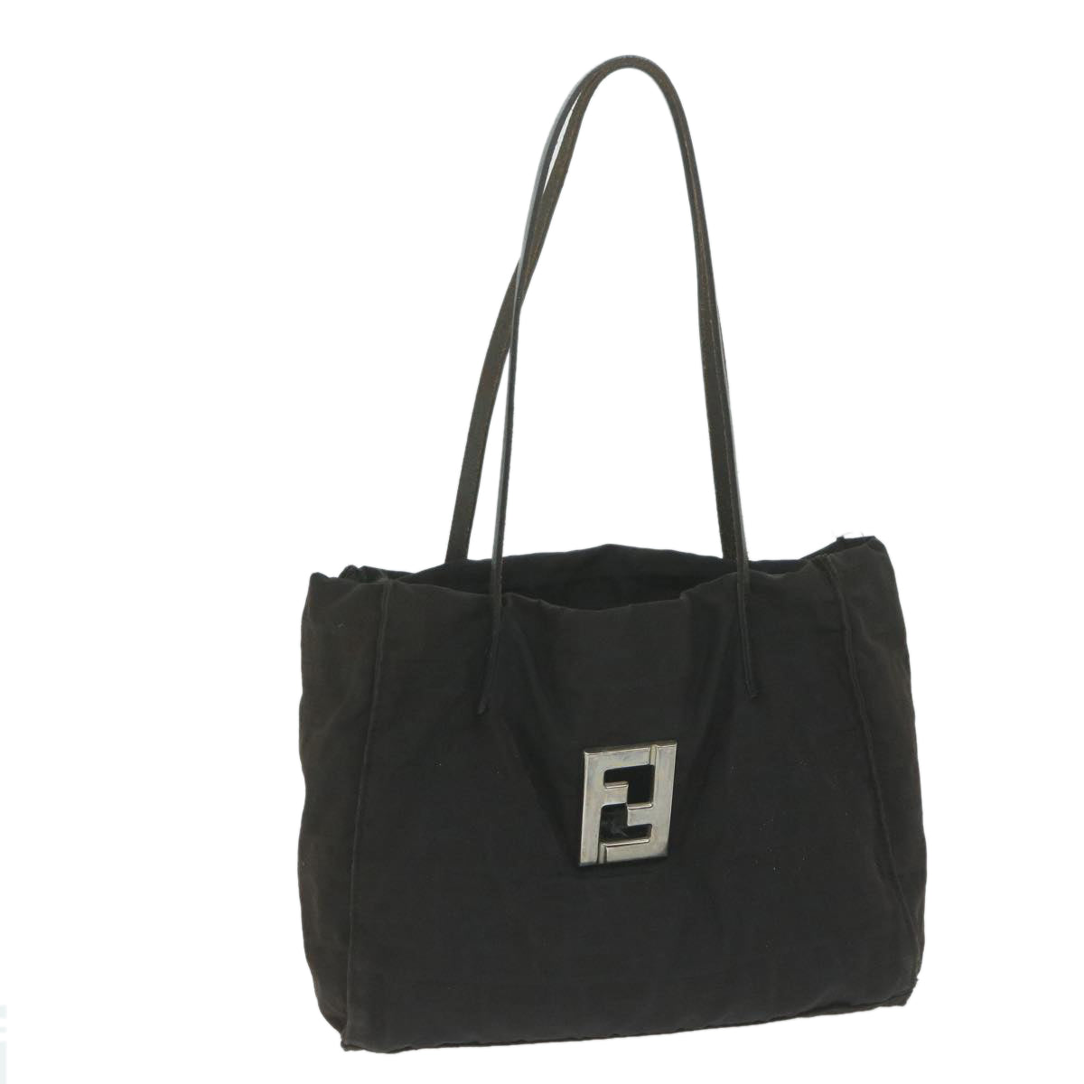FENDI Zucca Canvas Shoulder Bag Black ti1473