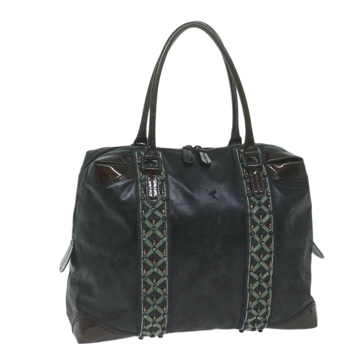 FENDI Hand Bag Coated Canvas Black ti1509