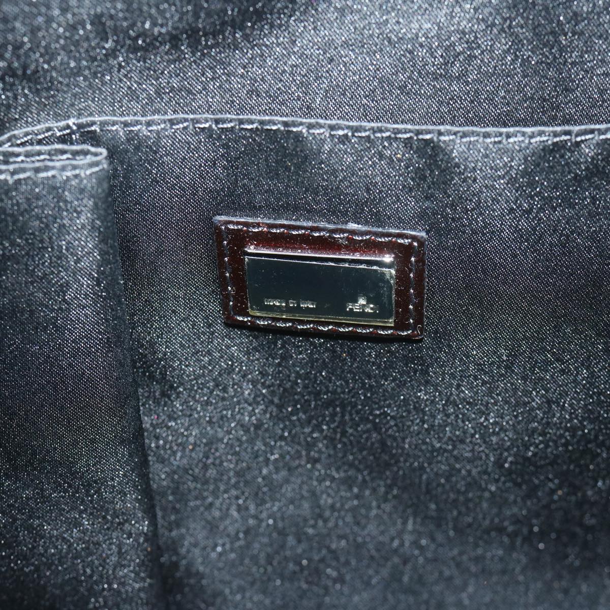 FENDI Hand Bag Coated Canvas Black ti1509