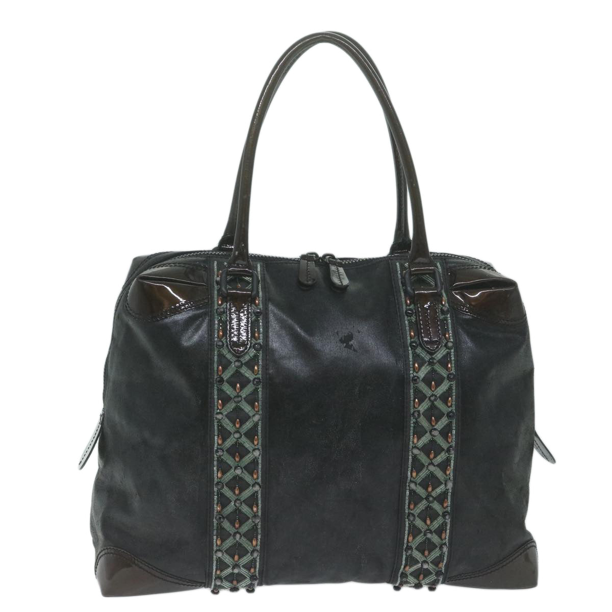 FENDI Hand Bag Coated Canvas Black ti1509