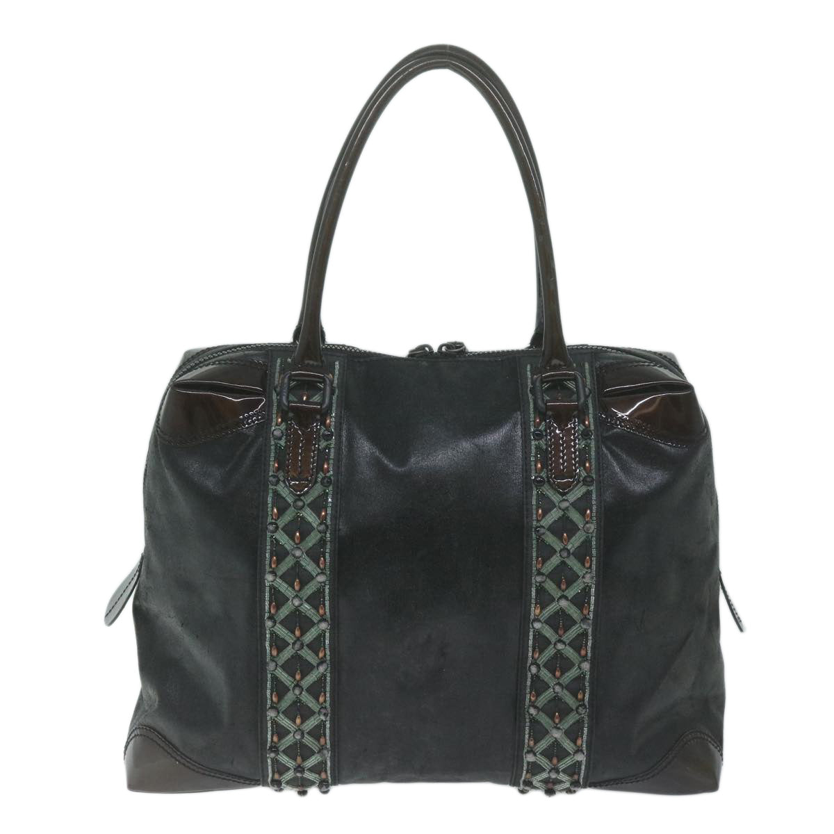 FENDI Hand Bag Coated Canvas Black ti1509
