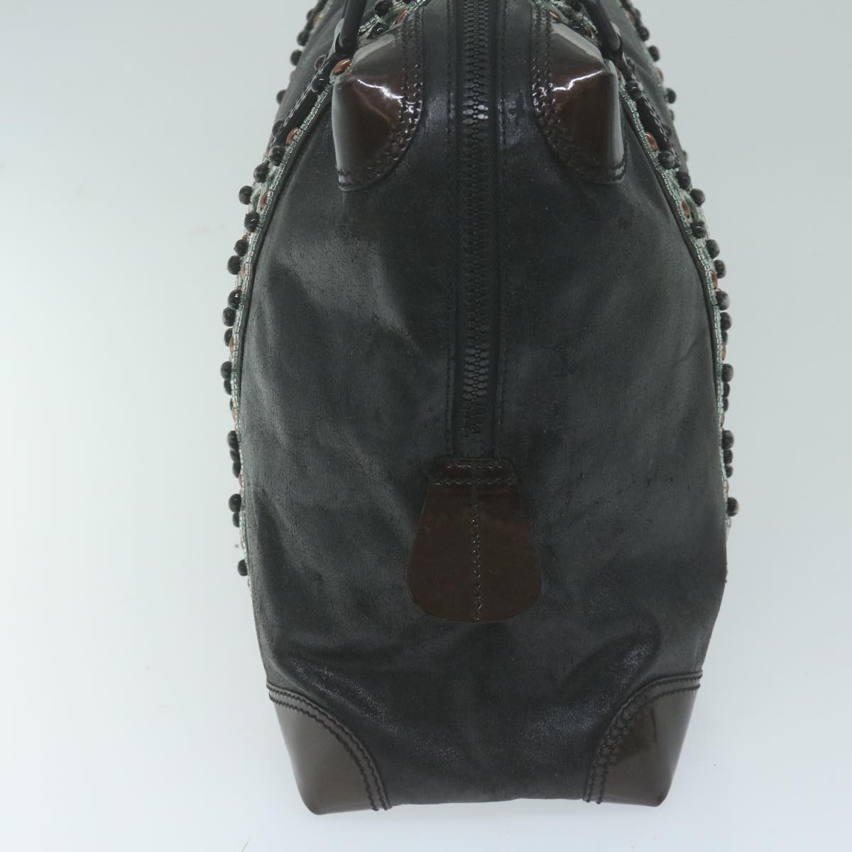 FENDI Hand Bag Coated Canvas Black ti1509