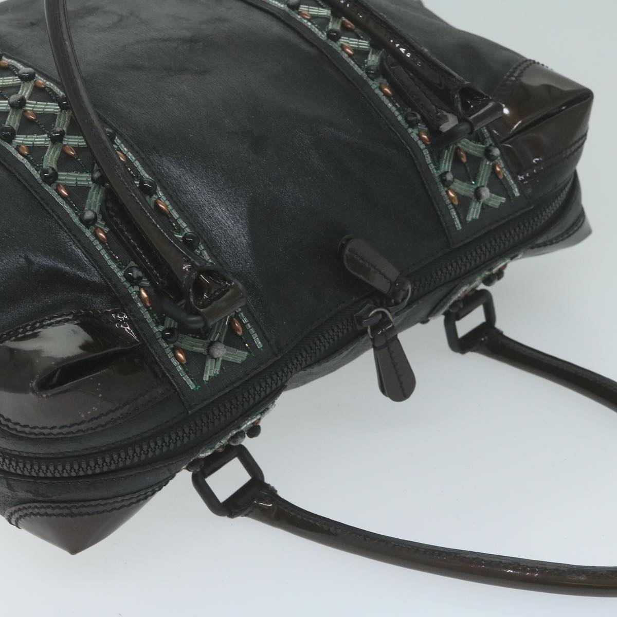 FENDI Hand Bag Coated Canvas Black ti1509