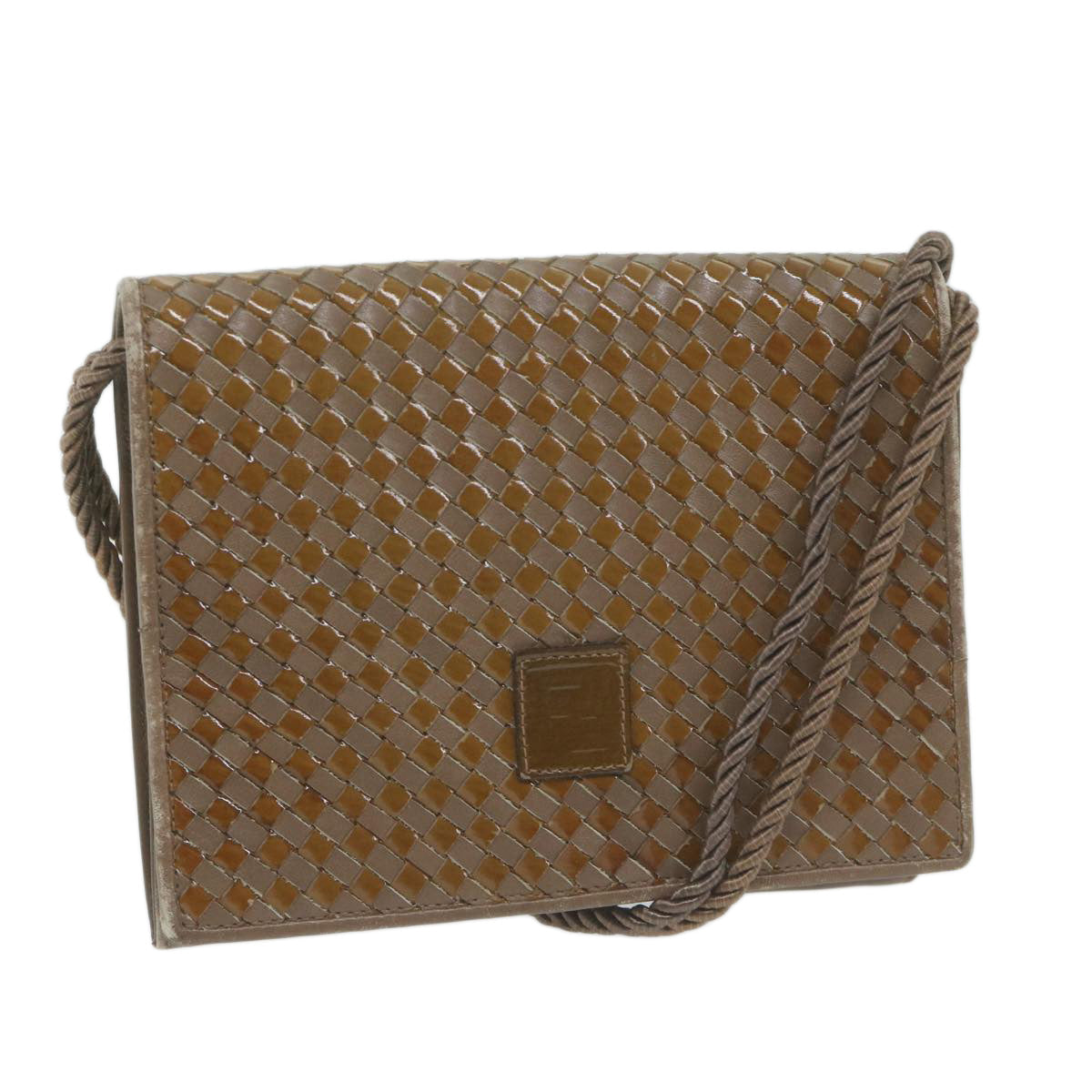FENDI Shoulder Bag Leather Brown ti1511
