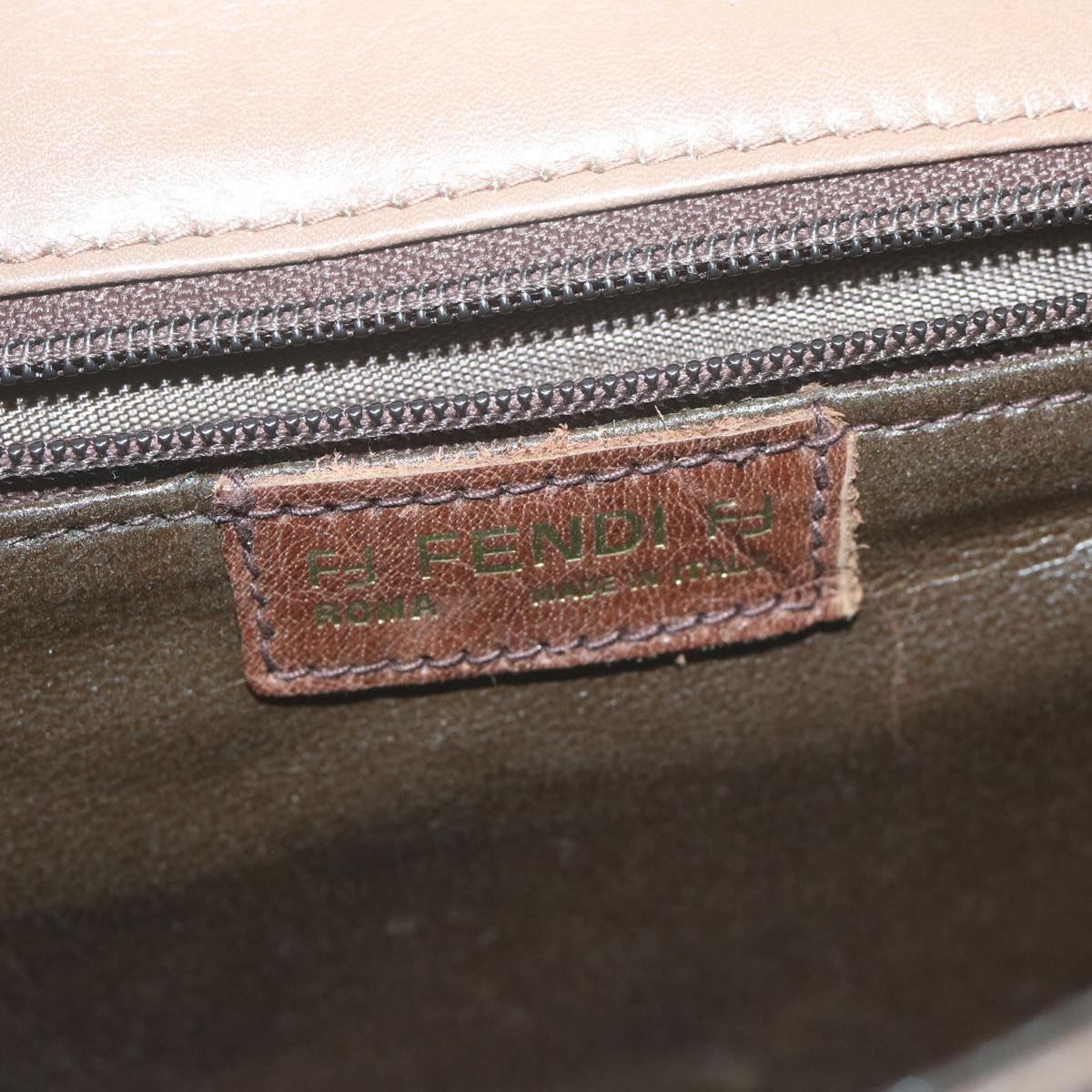 FENDI Shoulder Bag Leather Brown ti1511