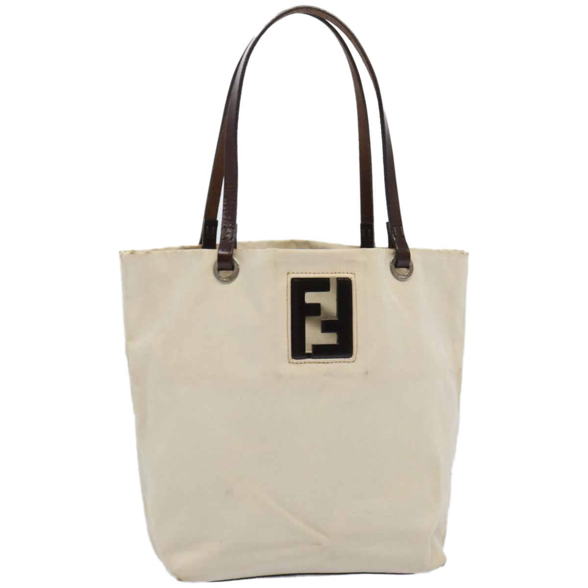 FENDI Tote Bag Canvas Beige ti1558