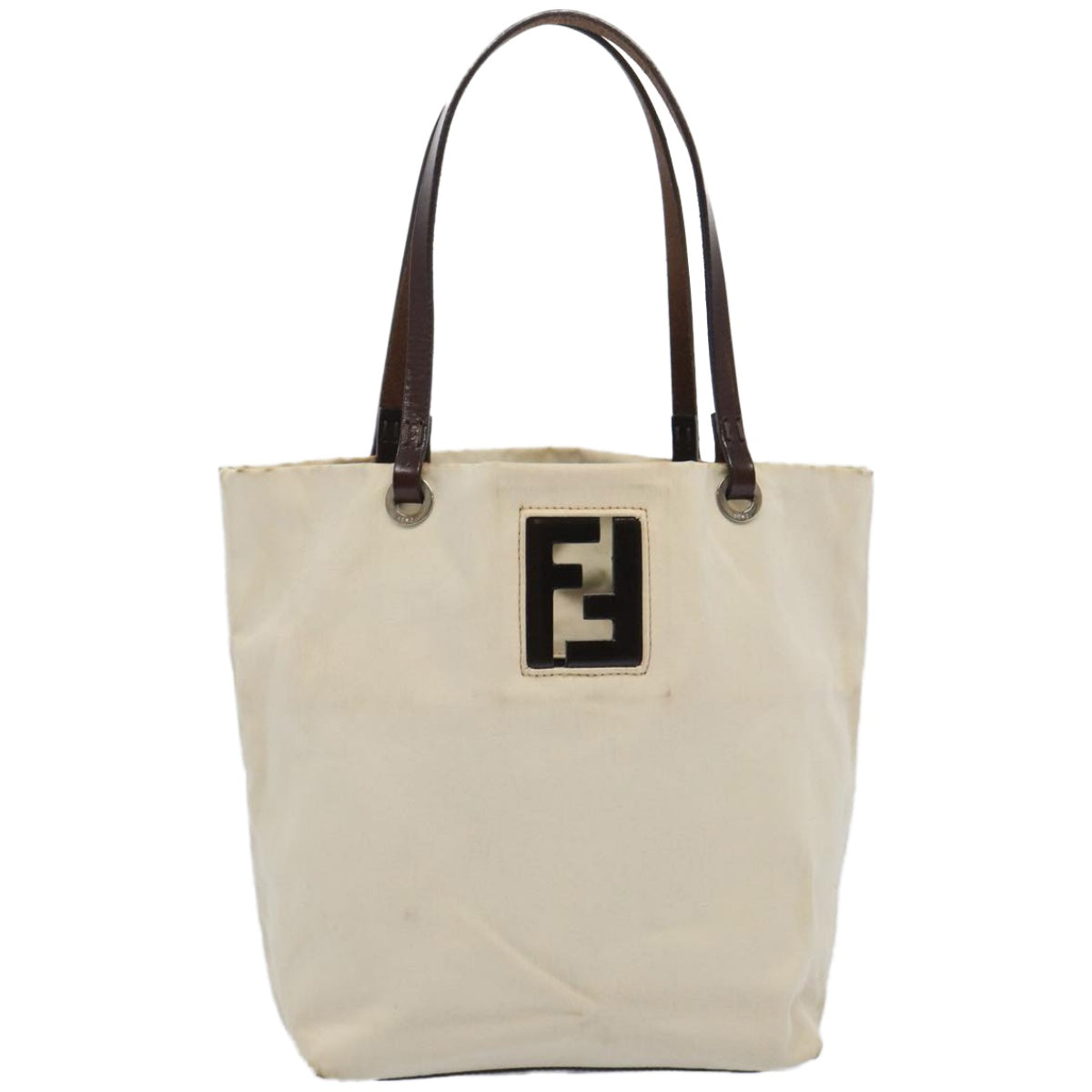 FENDI Tote Bag Canvas Beige ti1558