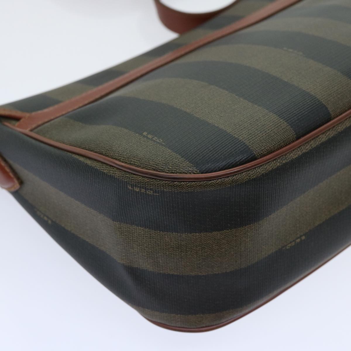 FENDI Pecan Canvas Shoulder Bag Brown Black ti1599