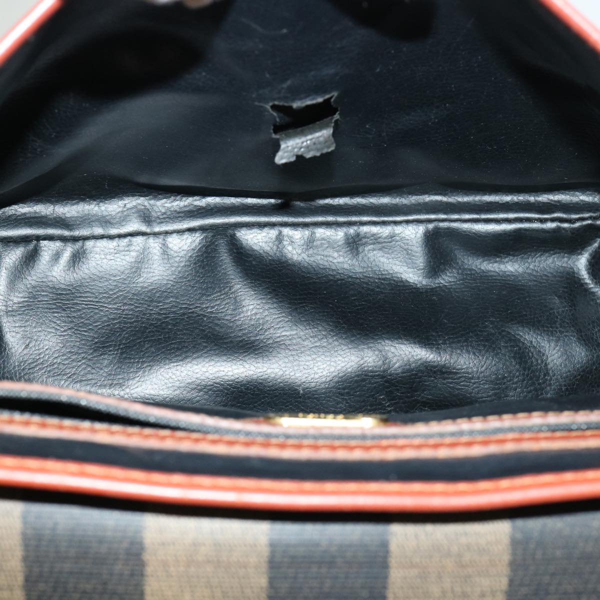 FENDI Pecan Canvas Shoulder Bag Brown Black ti1599