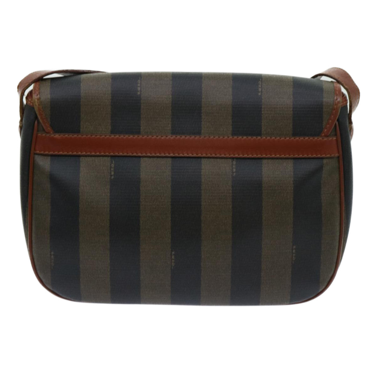 FENDI Pecan Canvas Shoulder Bag Brown Black ti1599