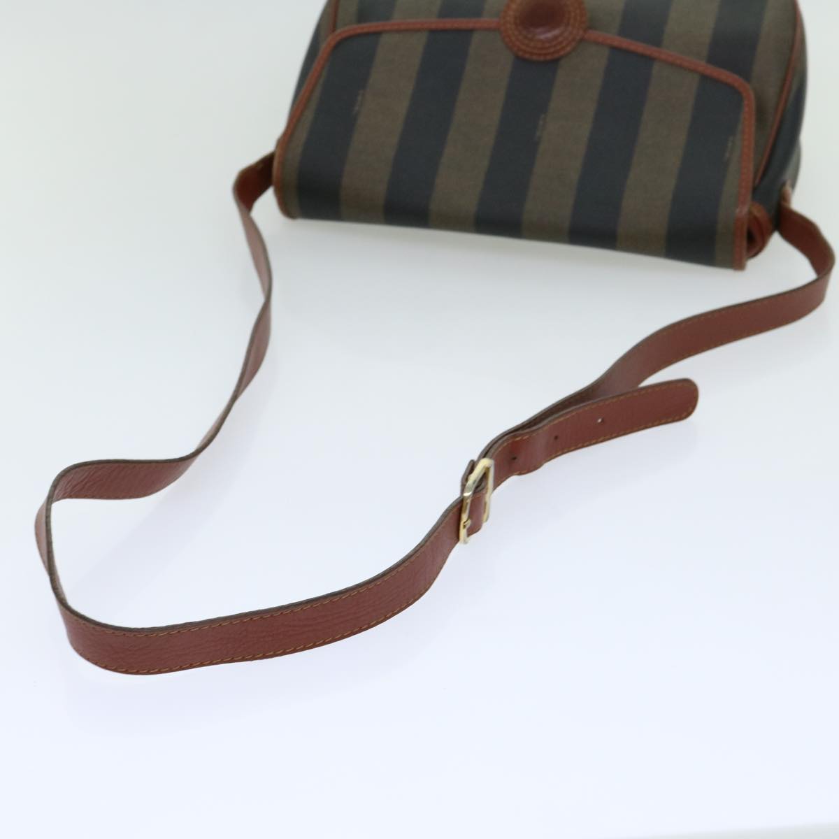 FENDI Pecan Canvas Shoulder Bag Brown Black ti1599