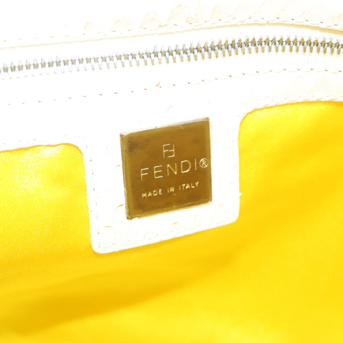 FENDI Tote Bag Patent leather Yellow ti1601