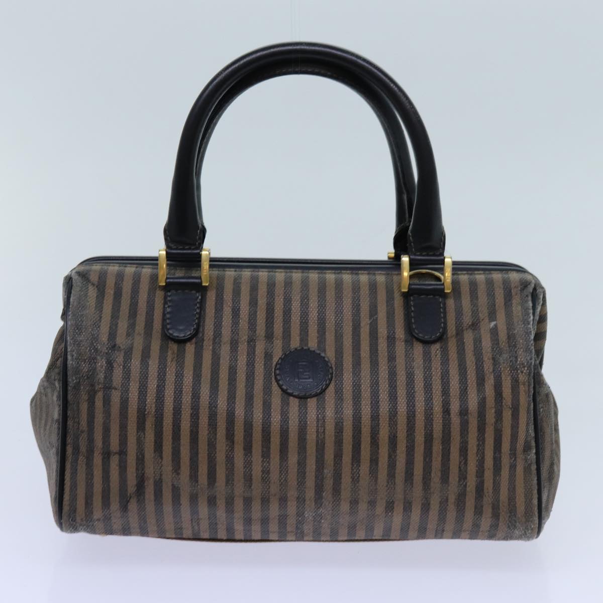 FENDI Zucchino Canvas Shoulder Bag 2Set Black Brown ti1610