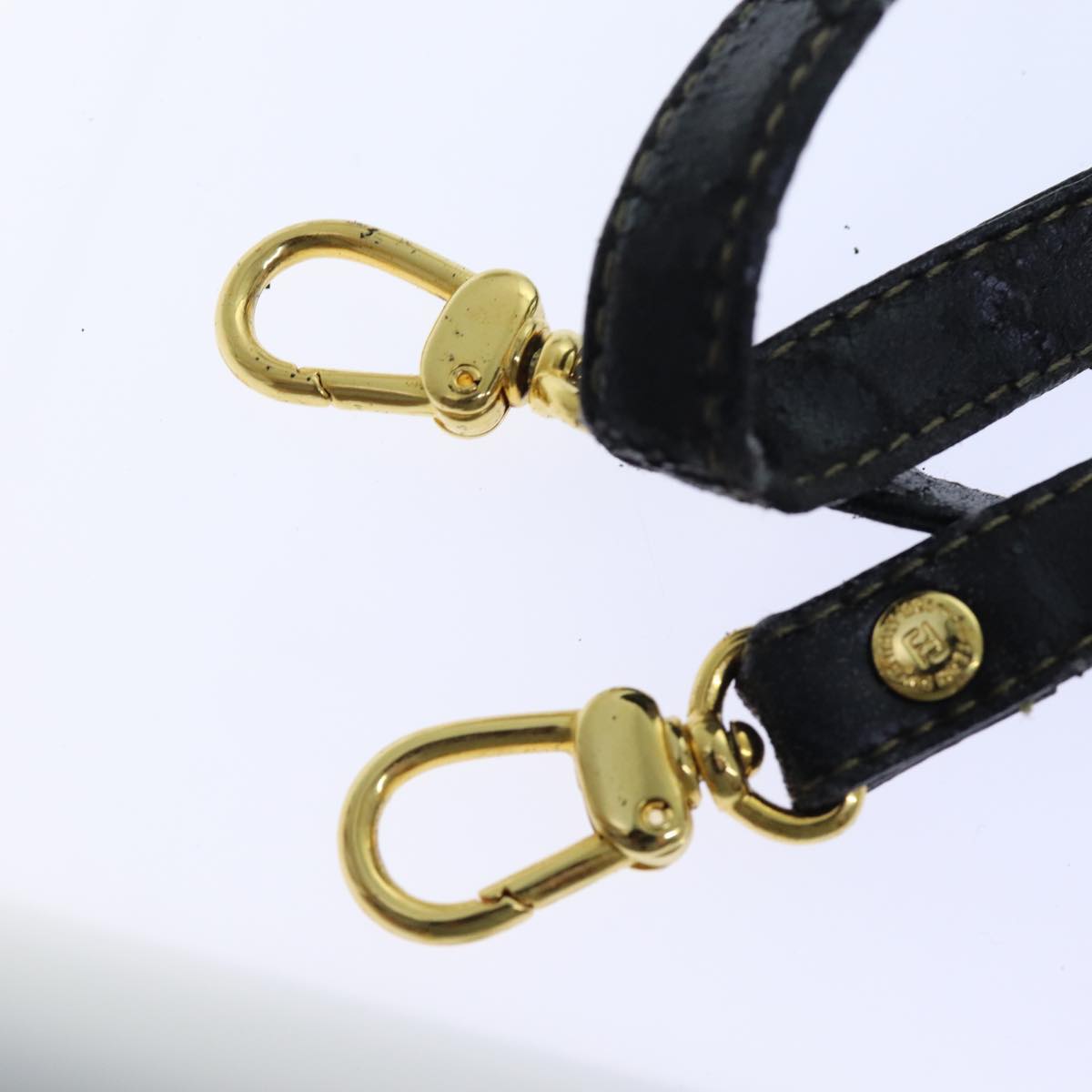 FENDI Zucchino Canvas Shoulder Bag 2Set Black Brown ti1610