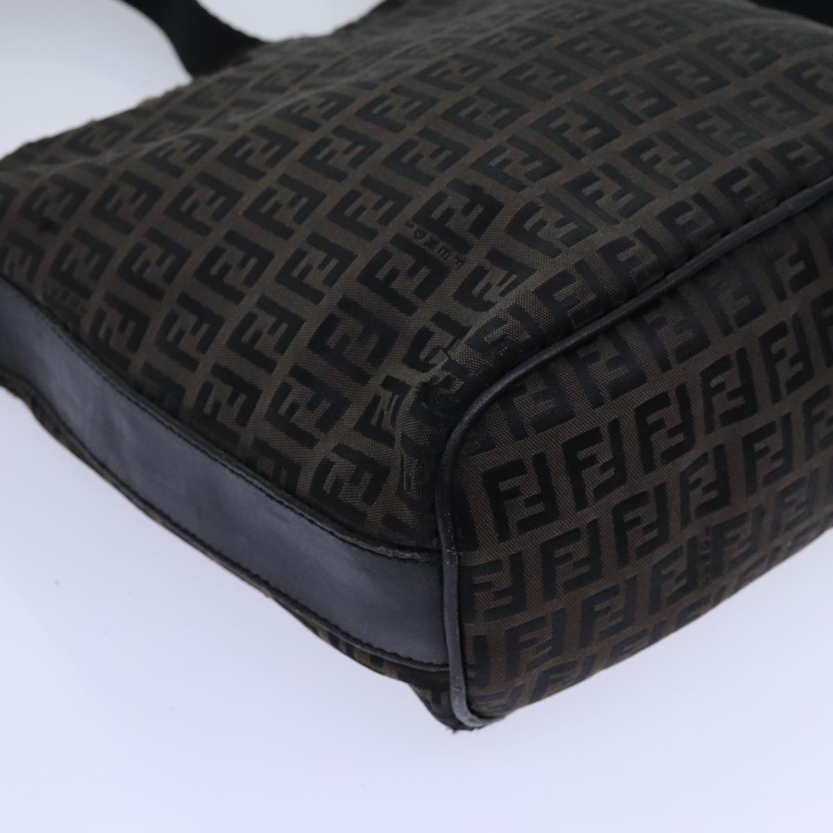 FENDI Zucchino Canvas Shoulder Bag 2Set Black Brown ti1610
