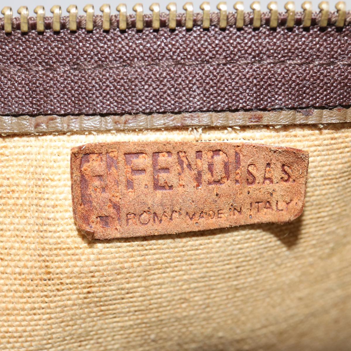 FENDI Zucchino Canvas Hand Bag 3Set Beige Brown ti1666