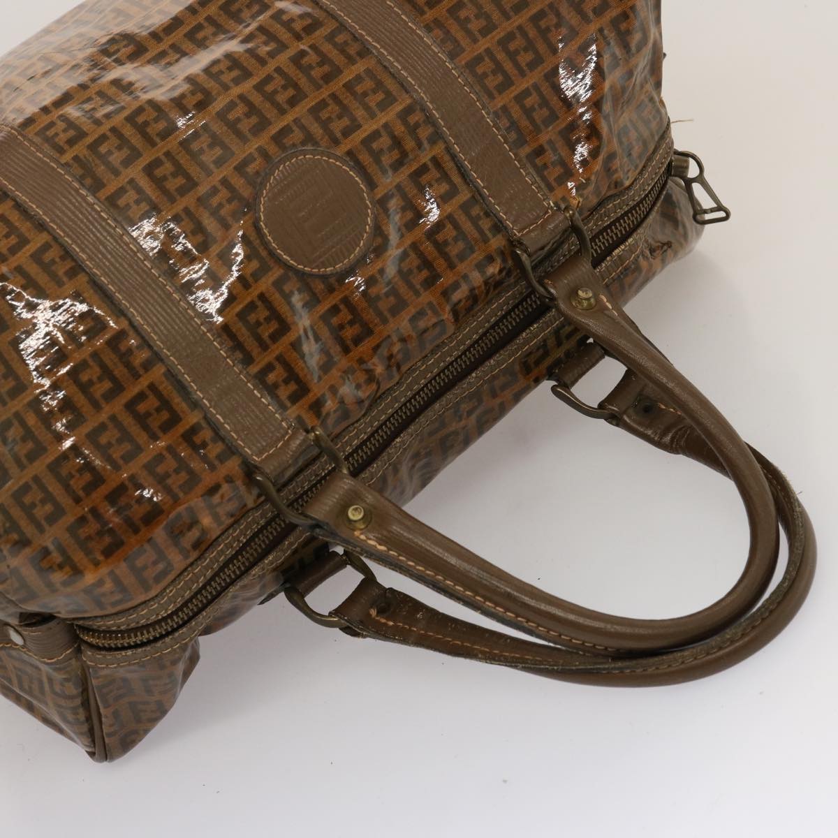 FENDI Zucchino Canvas Hand Bag 3Set Beige Brown ti1666