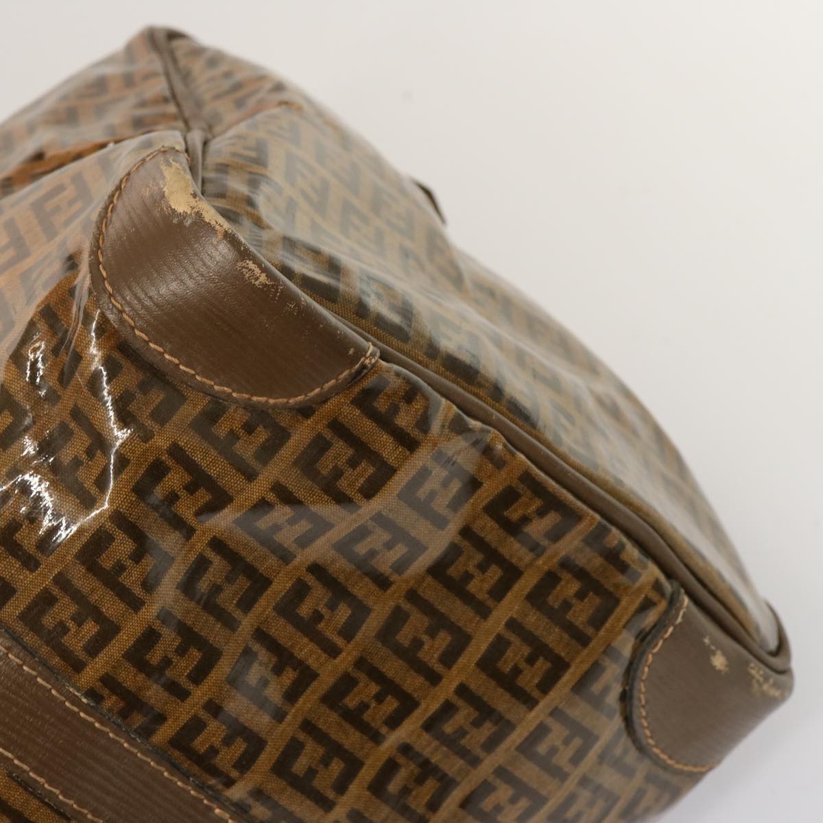 FENDI Zucchino Canvas Hand Bag 3Set Beige Brown ti1666
