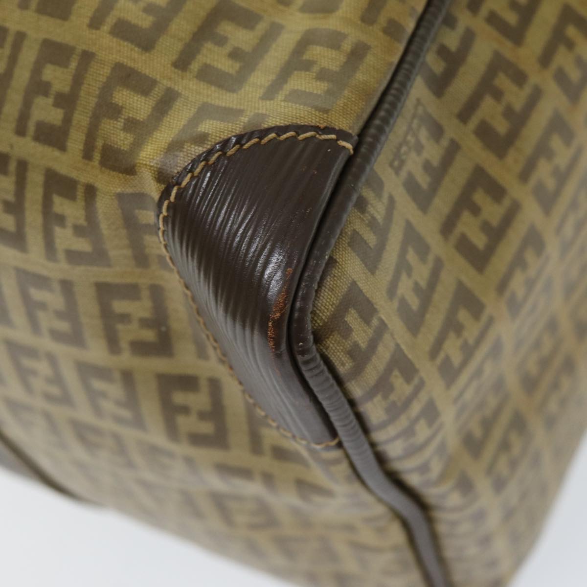 FENDI Zucchino Canvas Boston Bag Vintage Brown ti1667