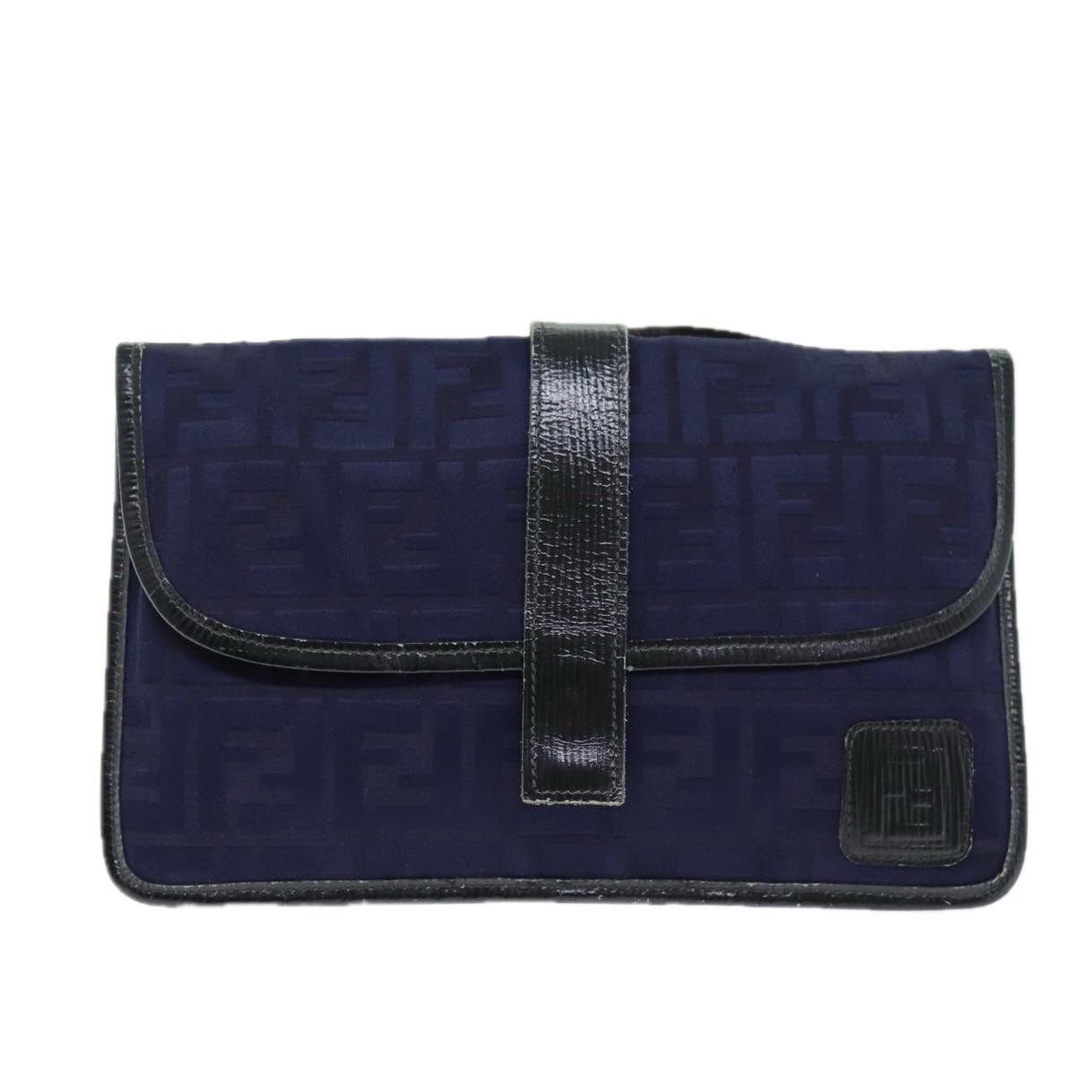 FENDI Zucca Canvas Shoulder Bag Vintage Blue ti1671