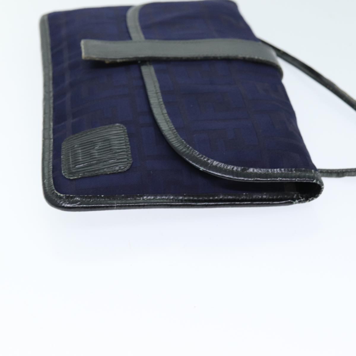 FENDI Zucca Canvas Shoulder Bag Vintage Blue ti1671