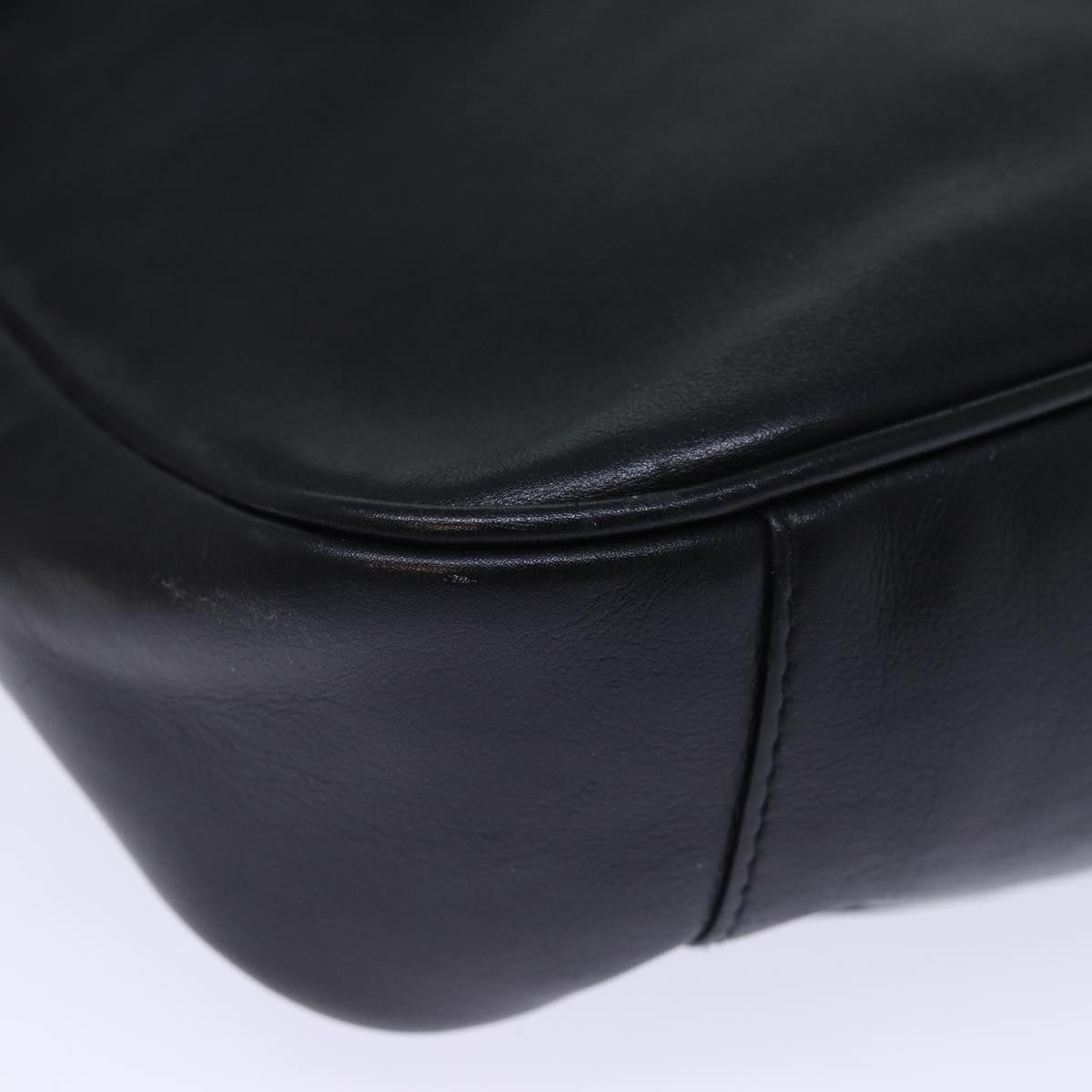 GUCCI Bamboo Hand Bag Leather Black 001 2113 1638 ti1685
