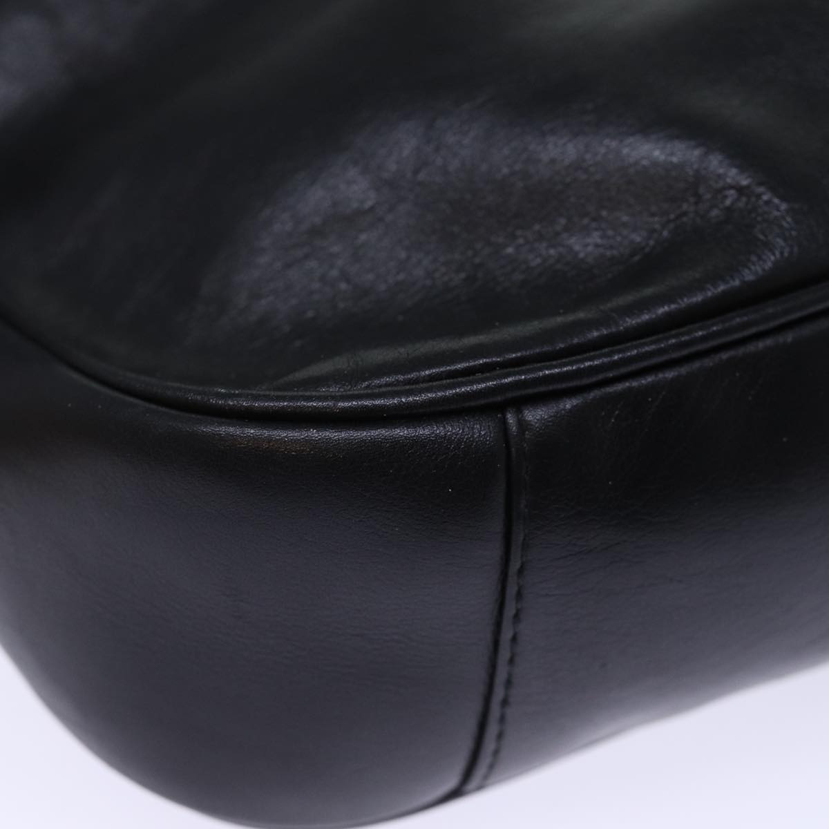 GUCCI Bamboo Hand Bag Leather Black 001 2113 1638 ti1685